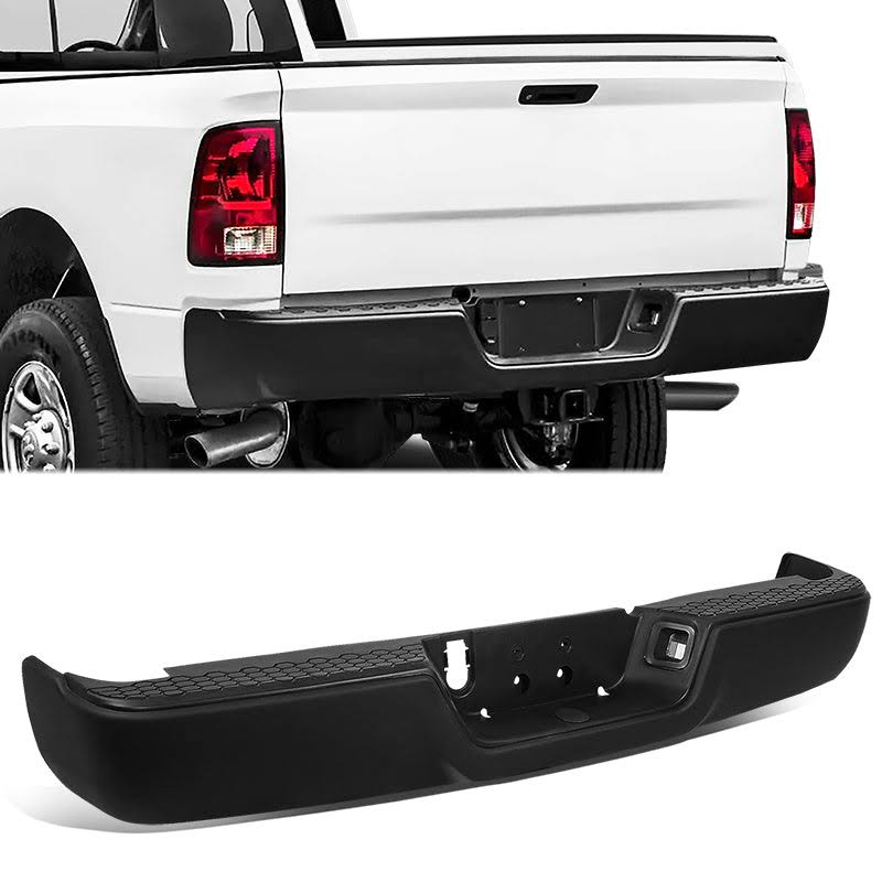 09-19 Dodge/Ram 1500 2500 3500 Rear Step Bumper + License Plate Lights - Heavy Duty Steel From Ca Auto Parts