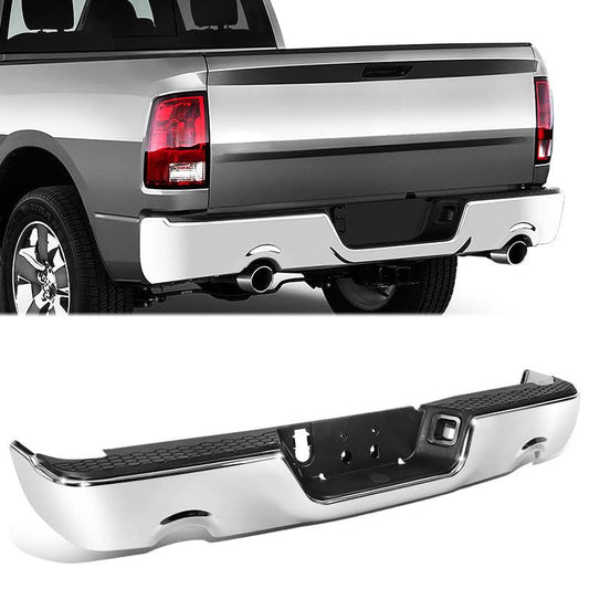 09-19 Dodge/Ram 1500 2500 3500 Rear Step Bumper W/Dual Exhaust & License Plate Lights From Ca Auto Parts