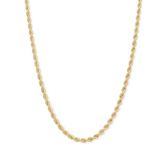 016 Gauge Rope Chain Necklace In 10k Solid Gold Bonded Sterling