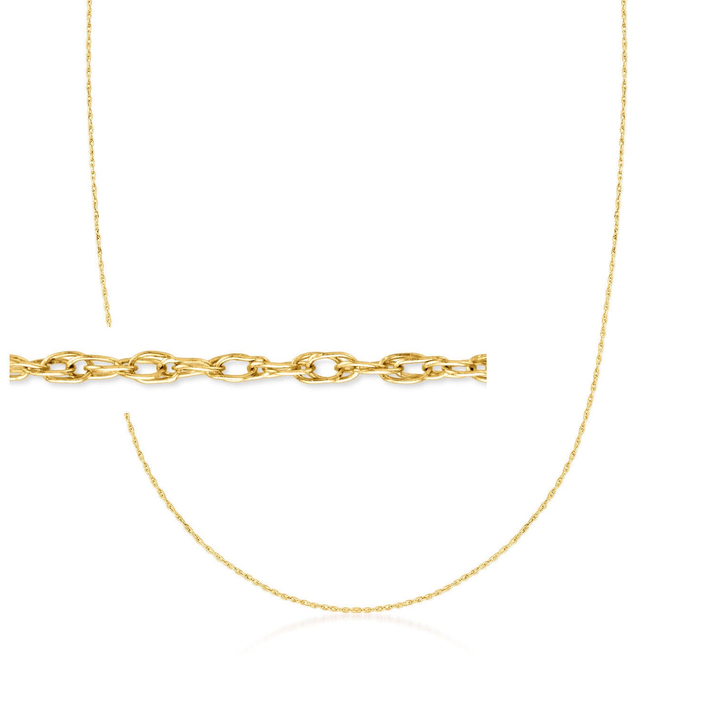 .7mm 14kt Yellow Gold Rope Chain Necklace